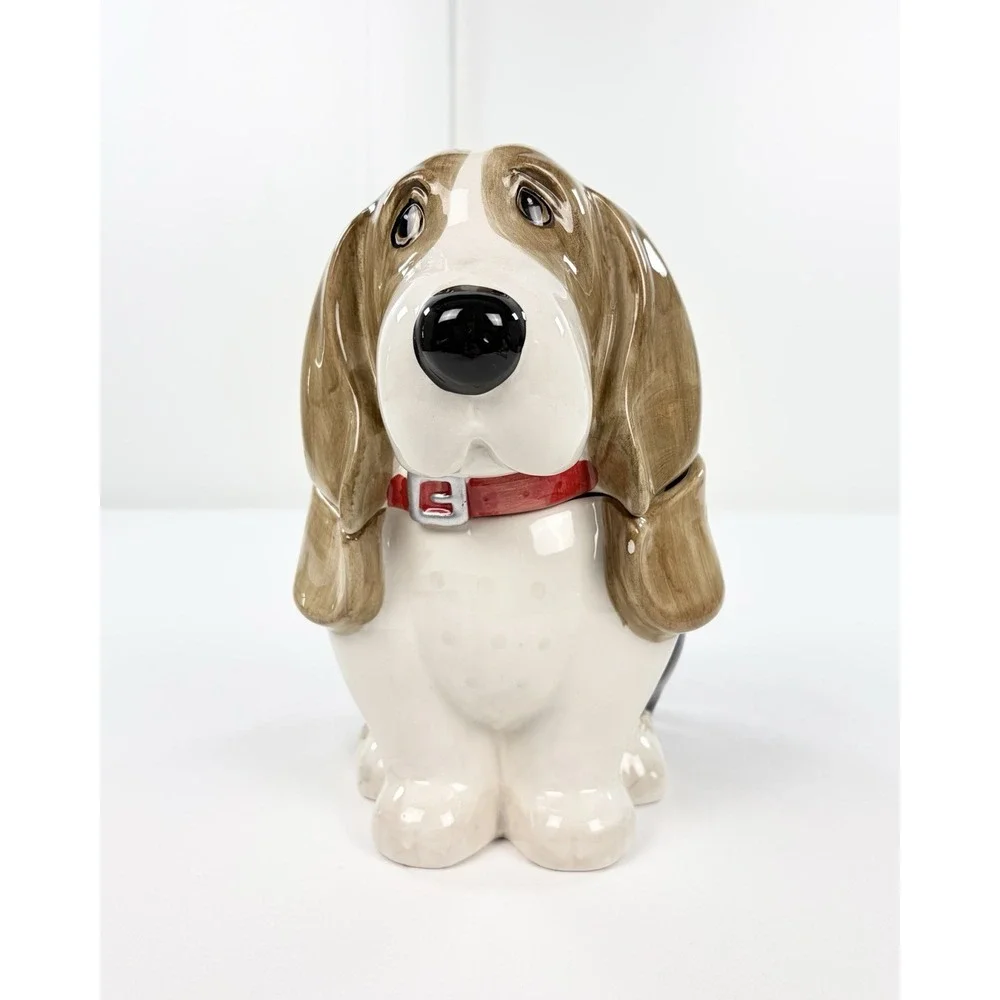 Pioneer Woman Charlie Basset Hound Cookie Jar Ceramic Dog Treat Canister w/Lid